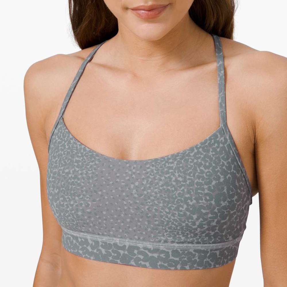 LULULEMON NULU FLOW Y BRA CITY CAMO SILVER DROP